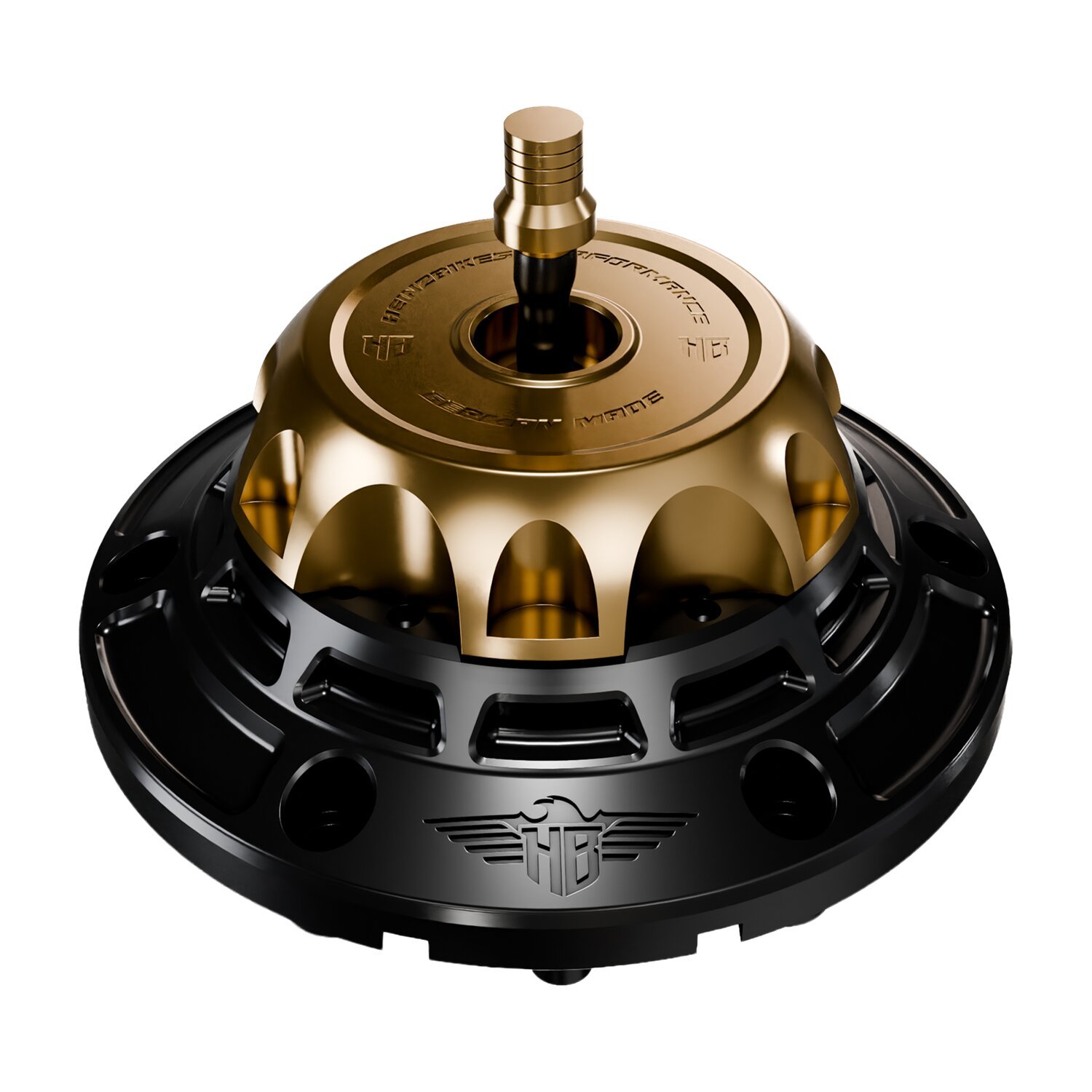 HeinzBikes, 'Performance' vented gas cap set. Black/Bronze