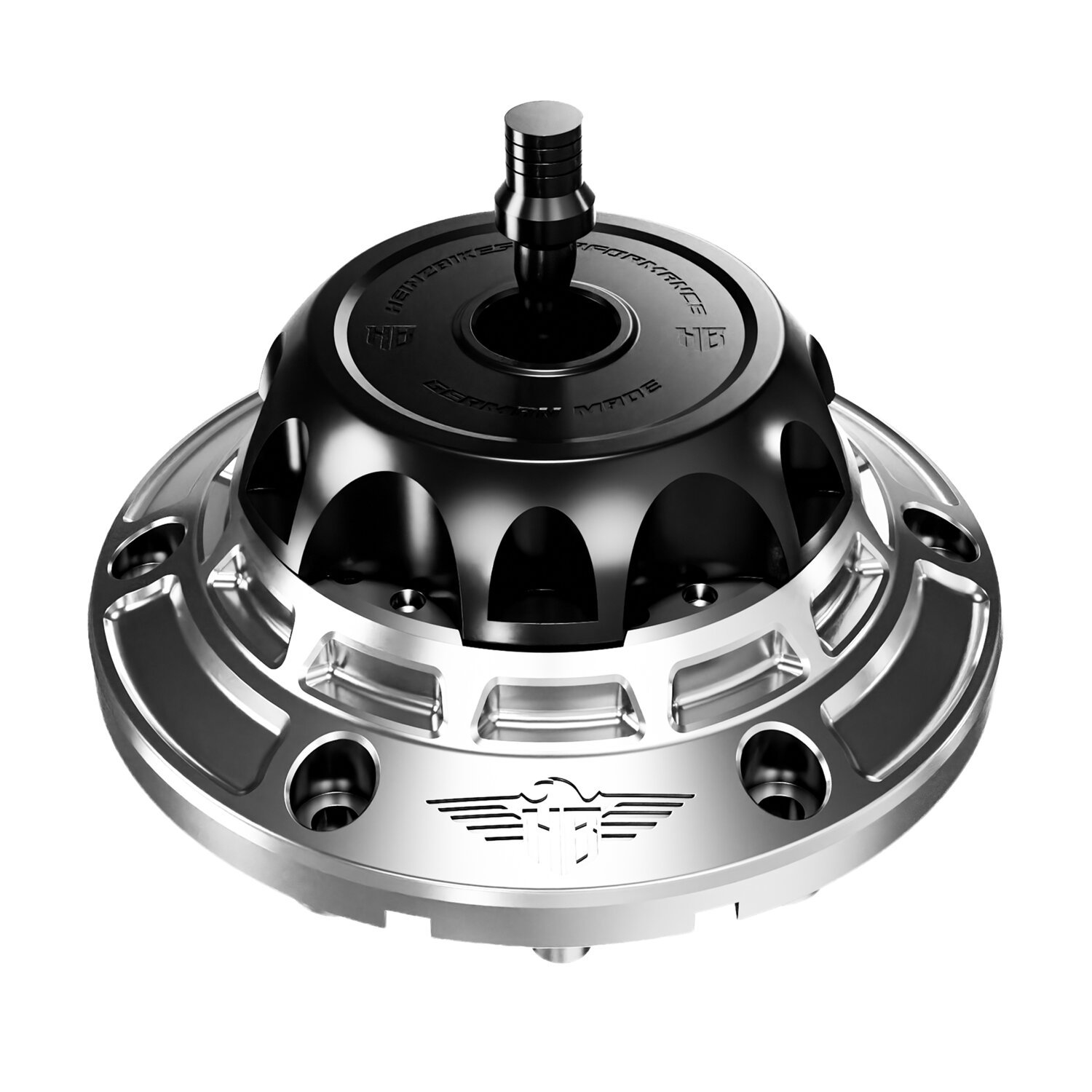 HeinzBikes, 'Performance' vented gas cap set. Silver/Black – miniatuur 2
