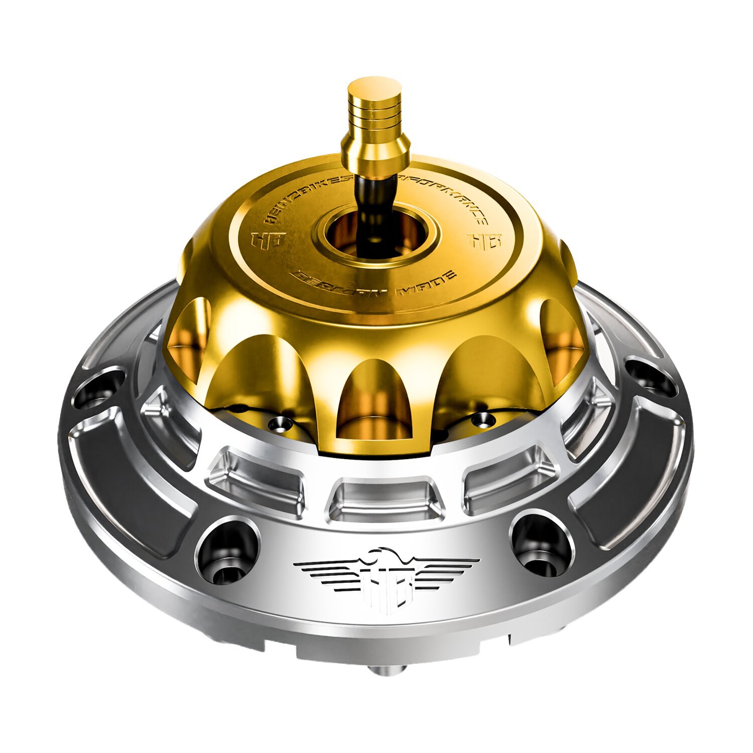 HeinzBikes, 'Performance' vented gas cap set. Silver/Gold