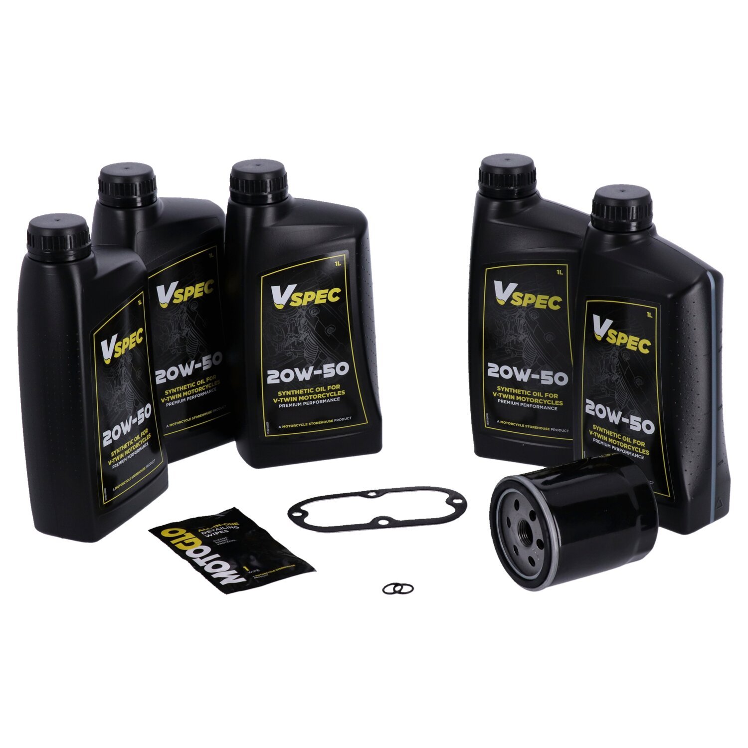 MCS Big Oil onderhoudsset 1984–1998 Evo Softail, SAE 20W50 volsynthetisch, zwart