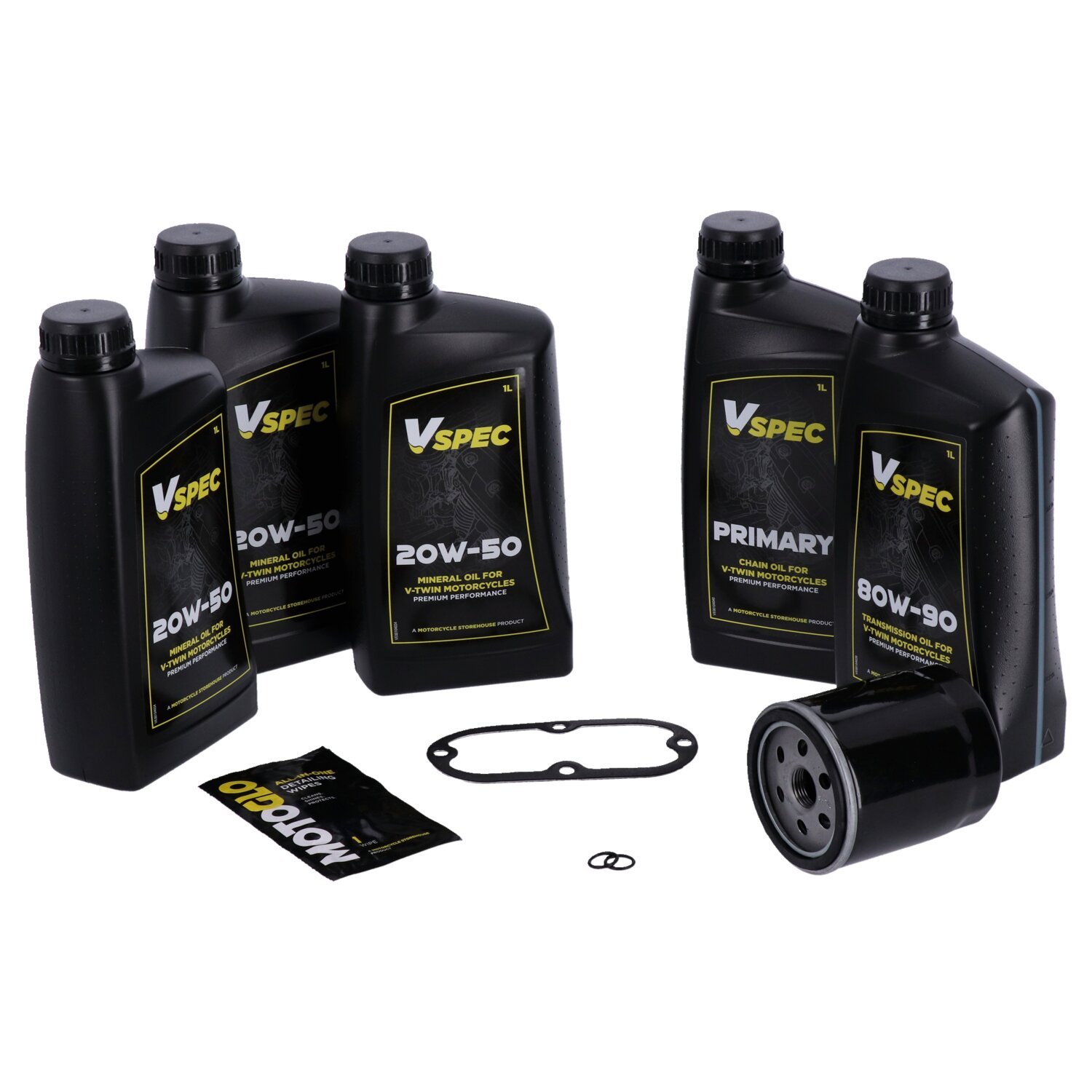 MCS Big Oil onderhoudsset 1984–1998 Softail, SAE 20W50 mineraal, zwart