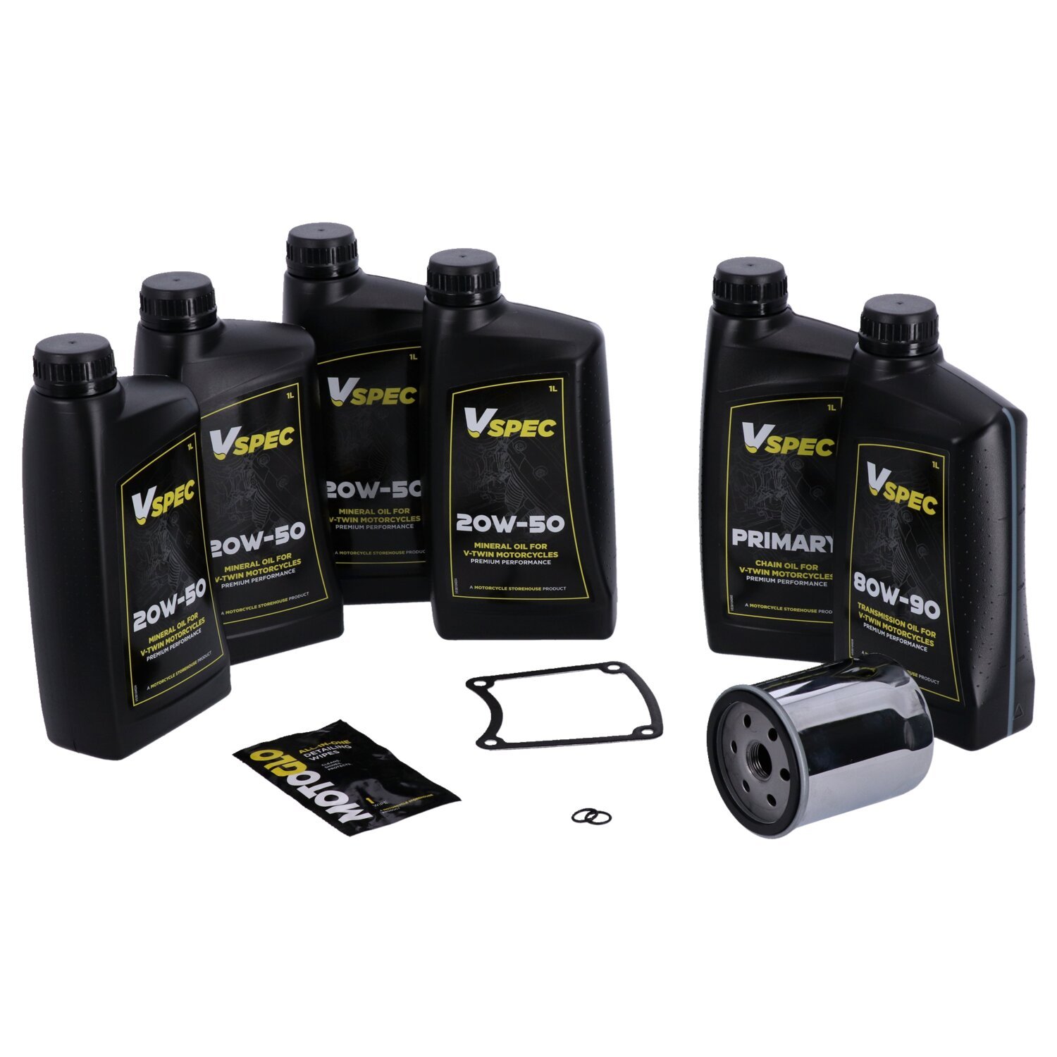 MCS Big Oil onderhoudsset 1986–1998 FLT/Touring, SAE 20W50 mineraal, chroom