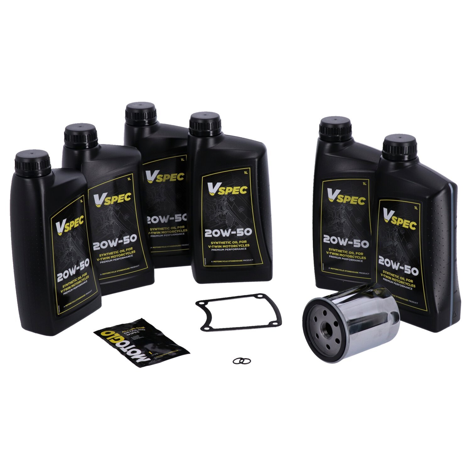 MCS Big Oil onderhoudsset 1986–1998 FLT/Touring, SAE 20W50 volsynthetisch, chroom