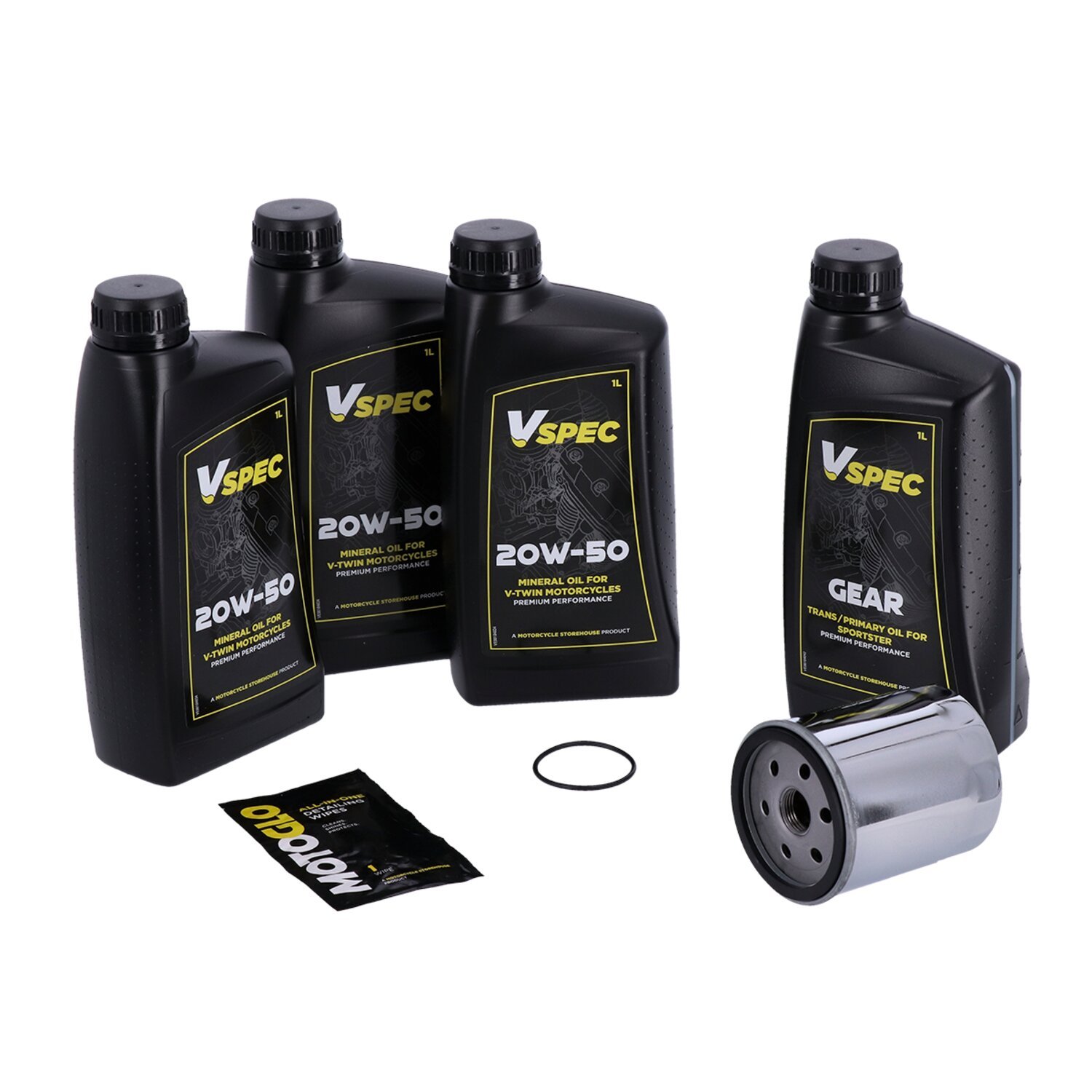 MCS Big Oil onderhoudsset 1986–2003 XL Sportster, SAE 20W50 mineraal, chroom