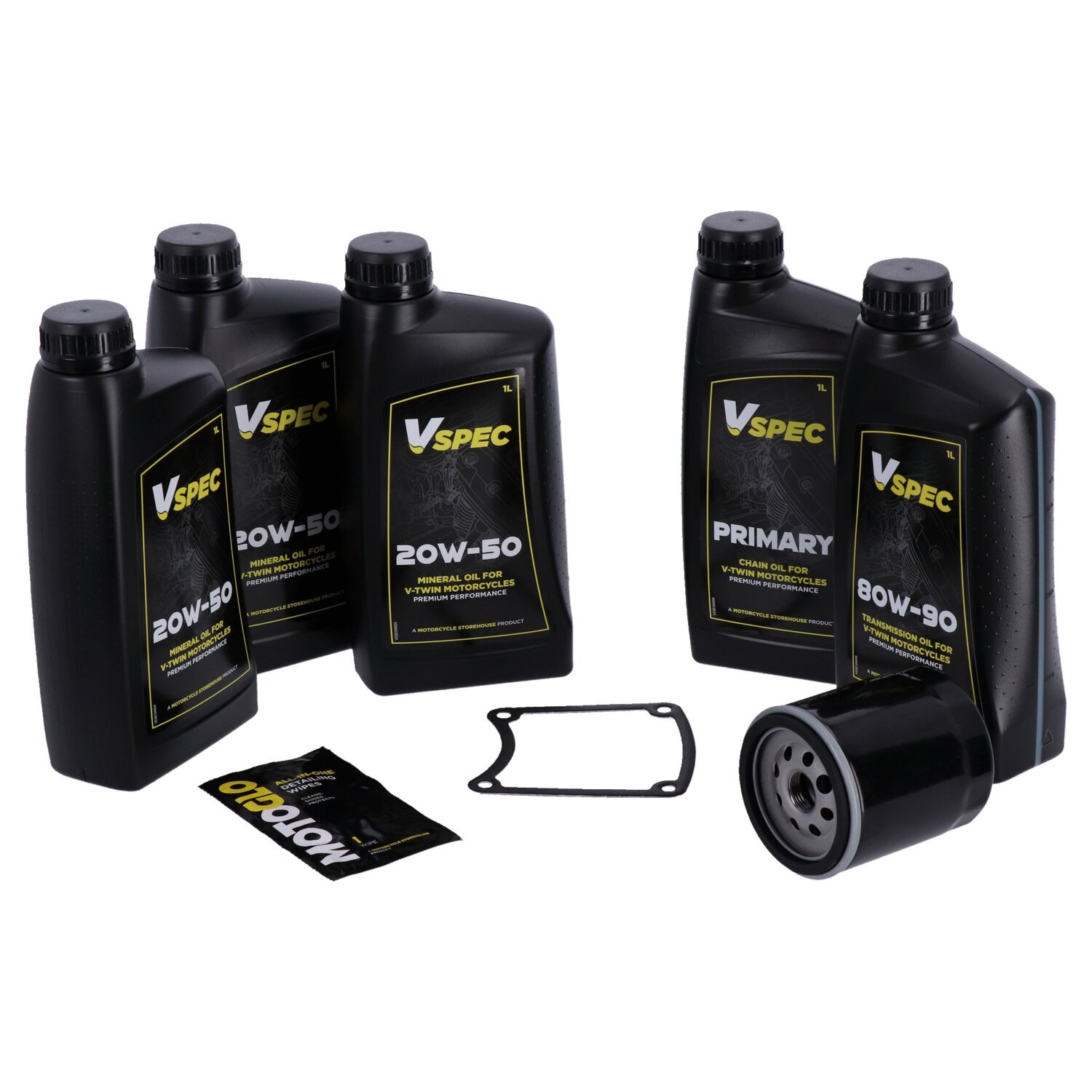 MCS Big Oil onderhoudsset 1987–1994 FXR, SAE 20W50 mineraal, zwart