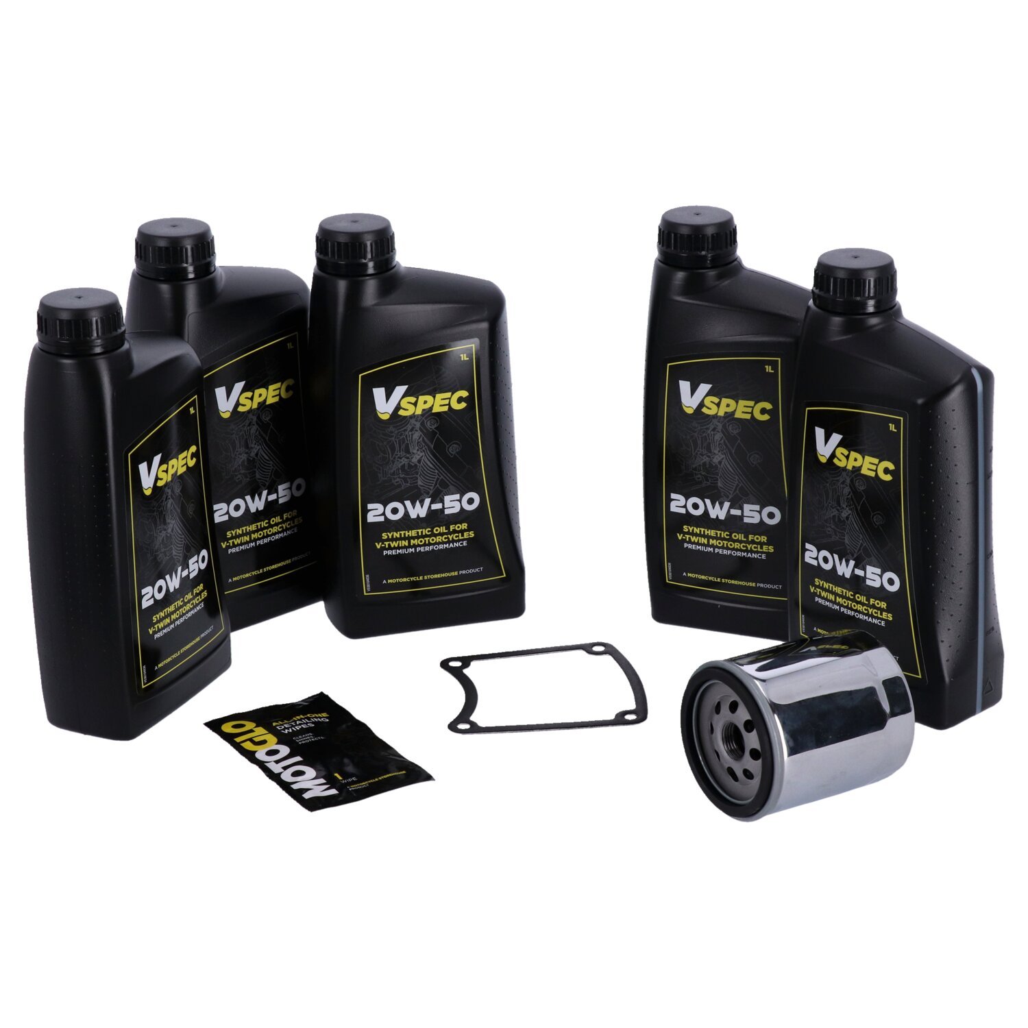 MCS Big Oil onderhoudsset 1987–1994 FXR, SAE 20W50 volsynthetisch, chroom