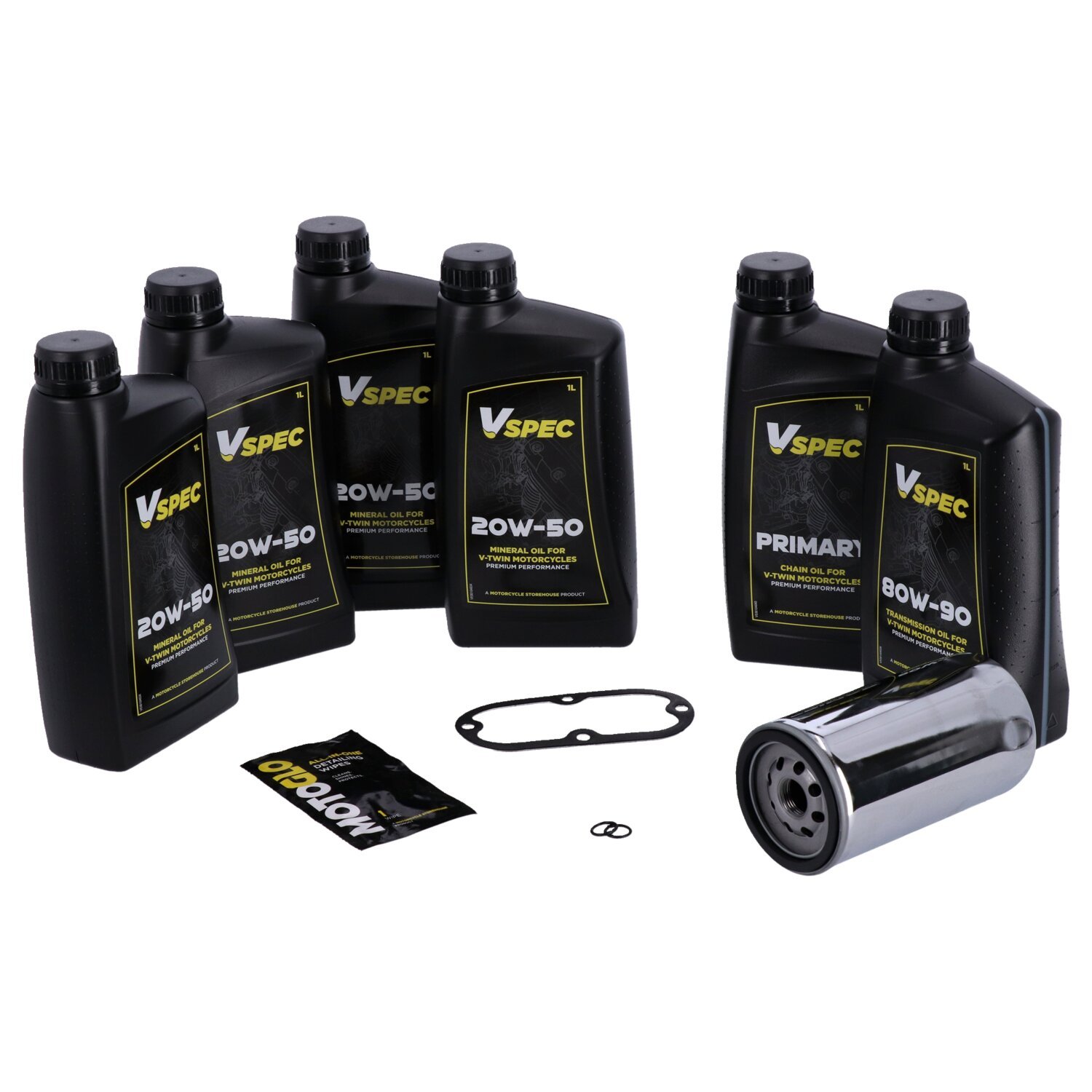 MCS Big Oil onderhoudsset 1991–1998 Dyna, SAE 20W50 mineraal, chroom
