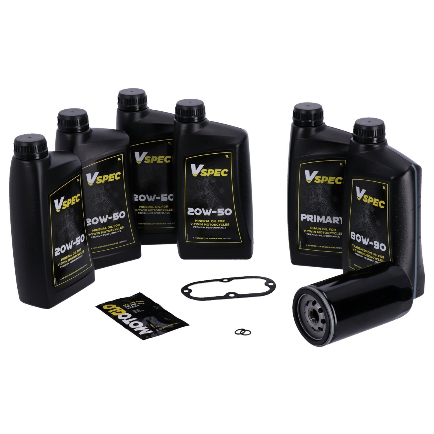 MCS Big Oil onderhoudsset 1991–1998 Dyna, SAE 20W50 mineraal, zwart