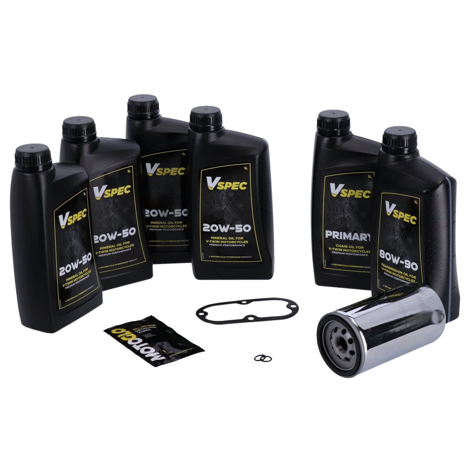 MCS Big Oil onderhoudsset 1991–1998 Dyna, SAE 20W50 volsynthetisch, chroom