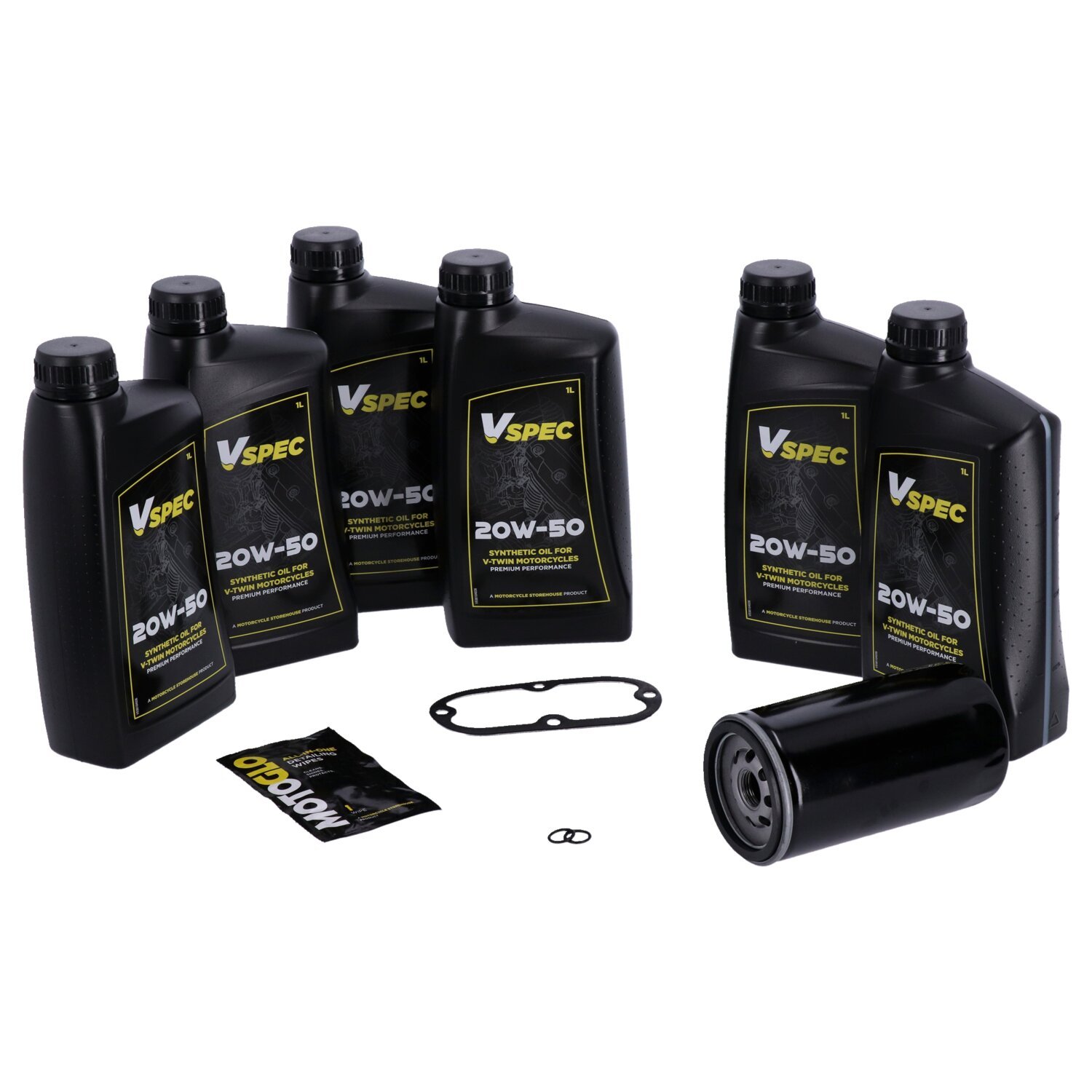 MCS Big Oil onderhoudsset 1991–1998 Dyna, SAE 20W50 volsynthetisch, zwart