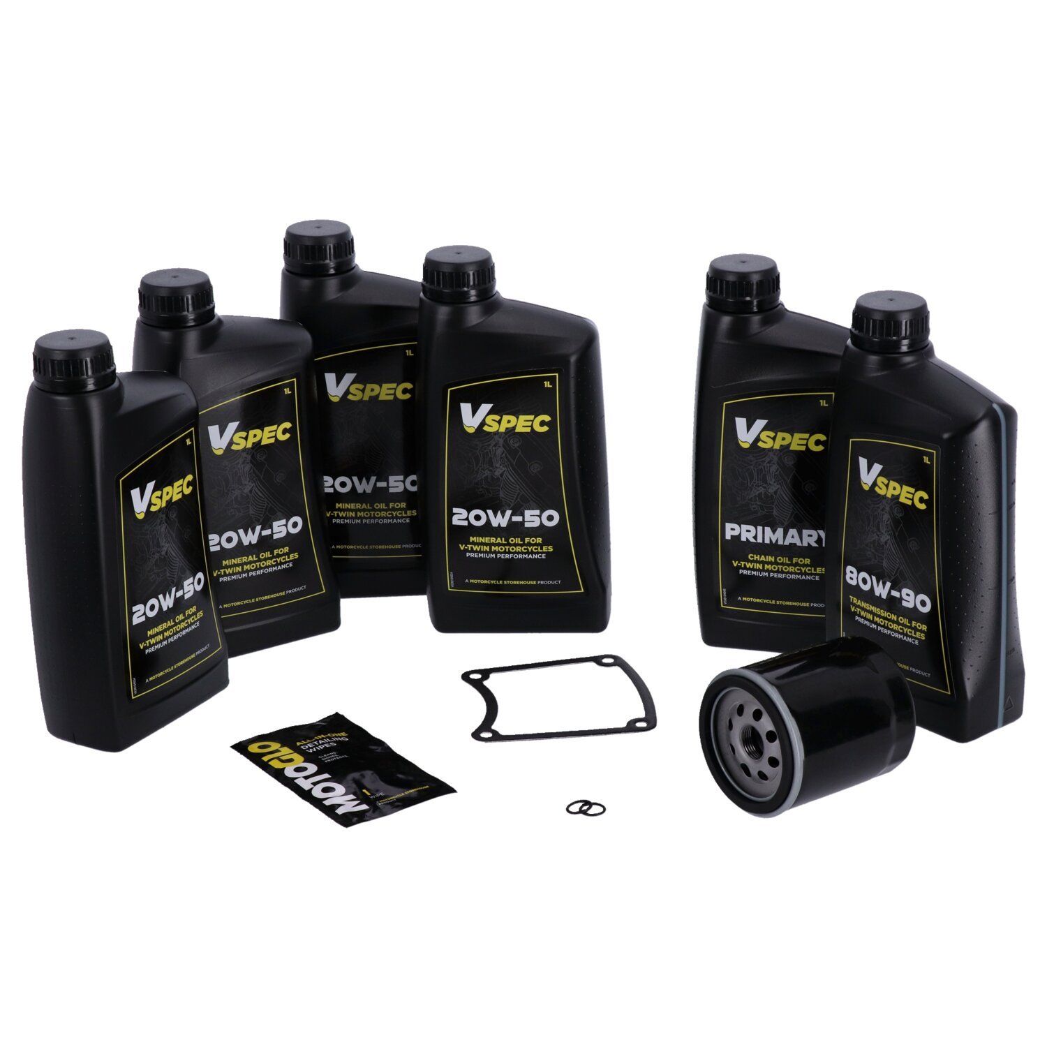 MCS Big Oil onderhoudsset 1999–2006 FLT/Touring, SAE 20W50 mineraal, zwart