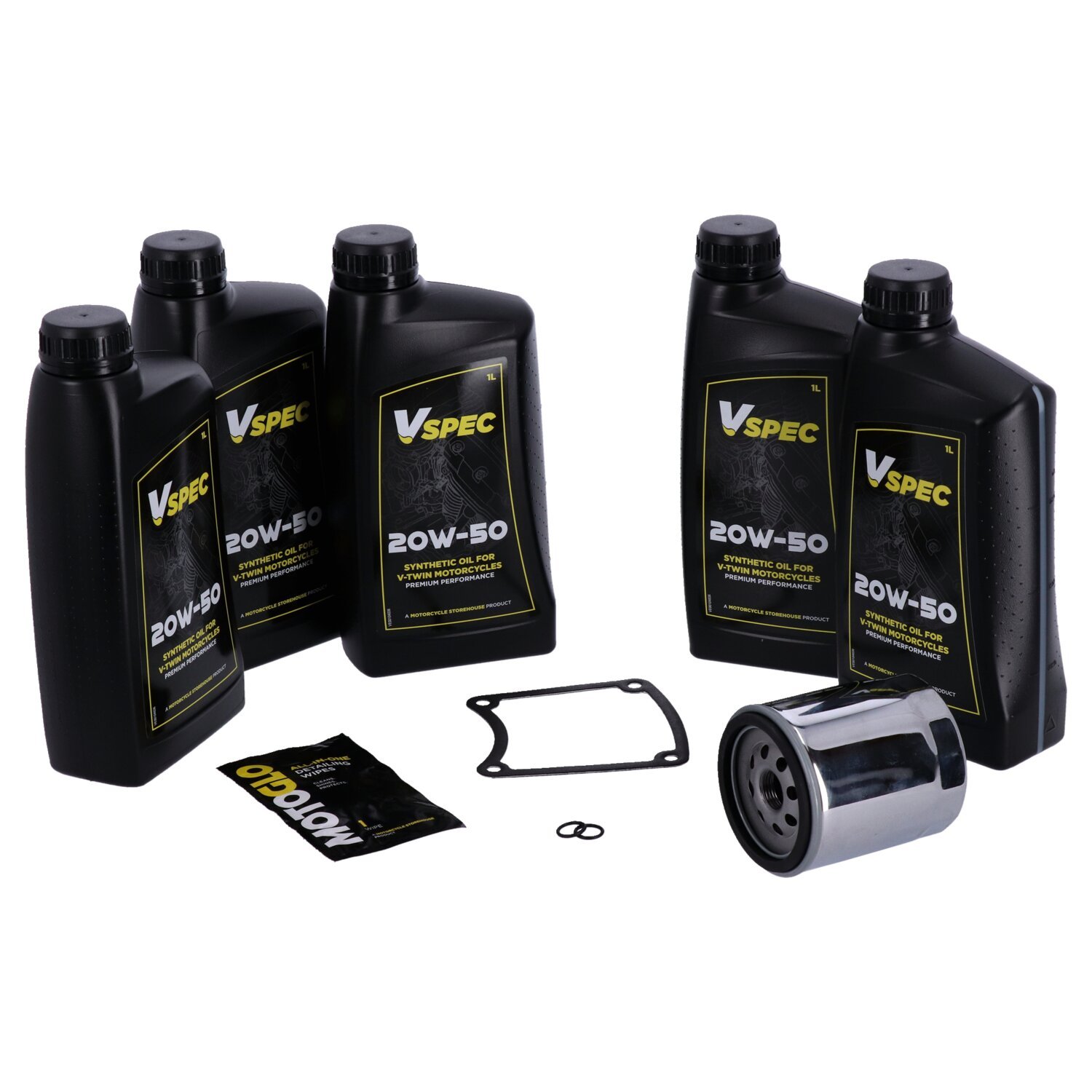 MCS Big Oil onderhoudsset 1999–2006 FLT/Touring, SAE 20W50 volsynthetisch, chroom