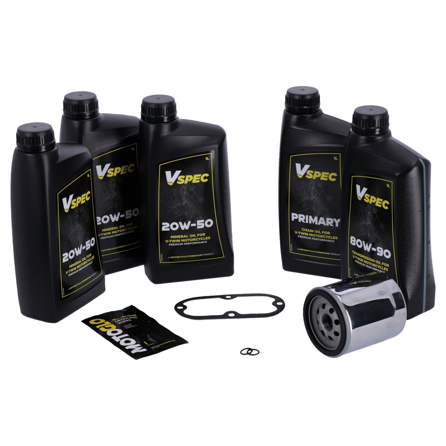 MCS Big Oil onderhoudsset 1999–2006 Softail 1999–2005 Dyna, SAE 20W50 mineraal, chroom