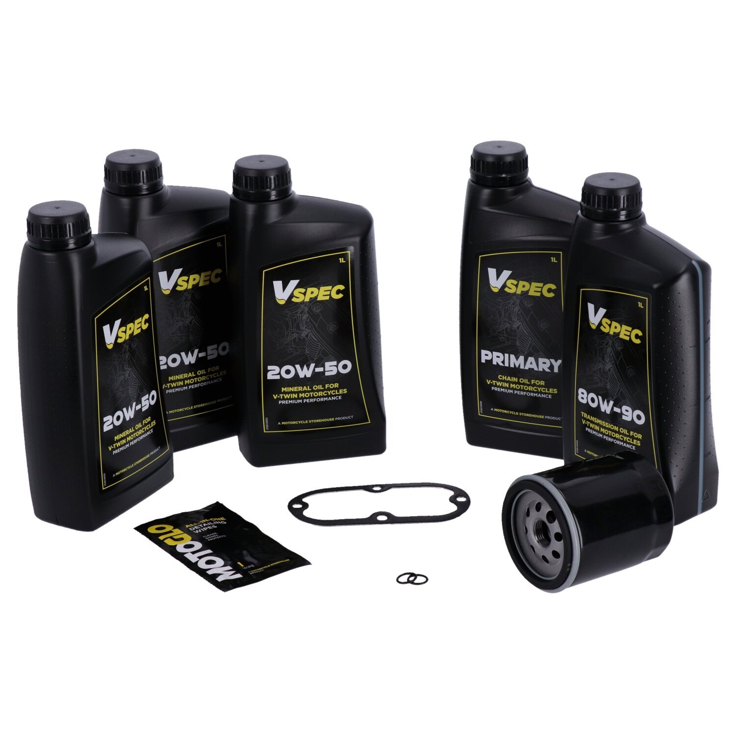 MCS Big Oil onderhoudsset 1999–2006 Softail 1999–2005 Dyna, SAE 20W50 mineraal, zwart