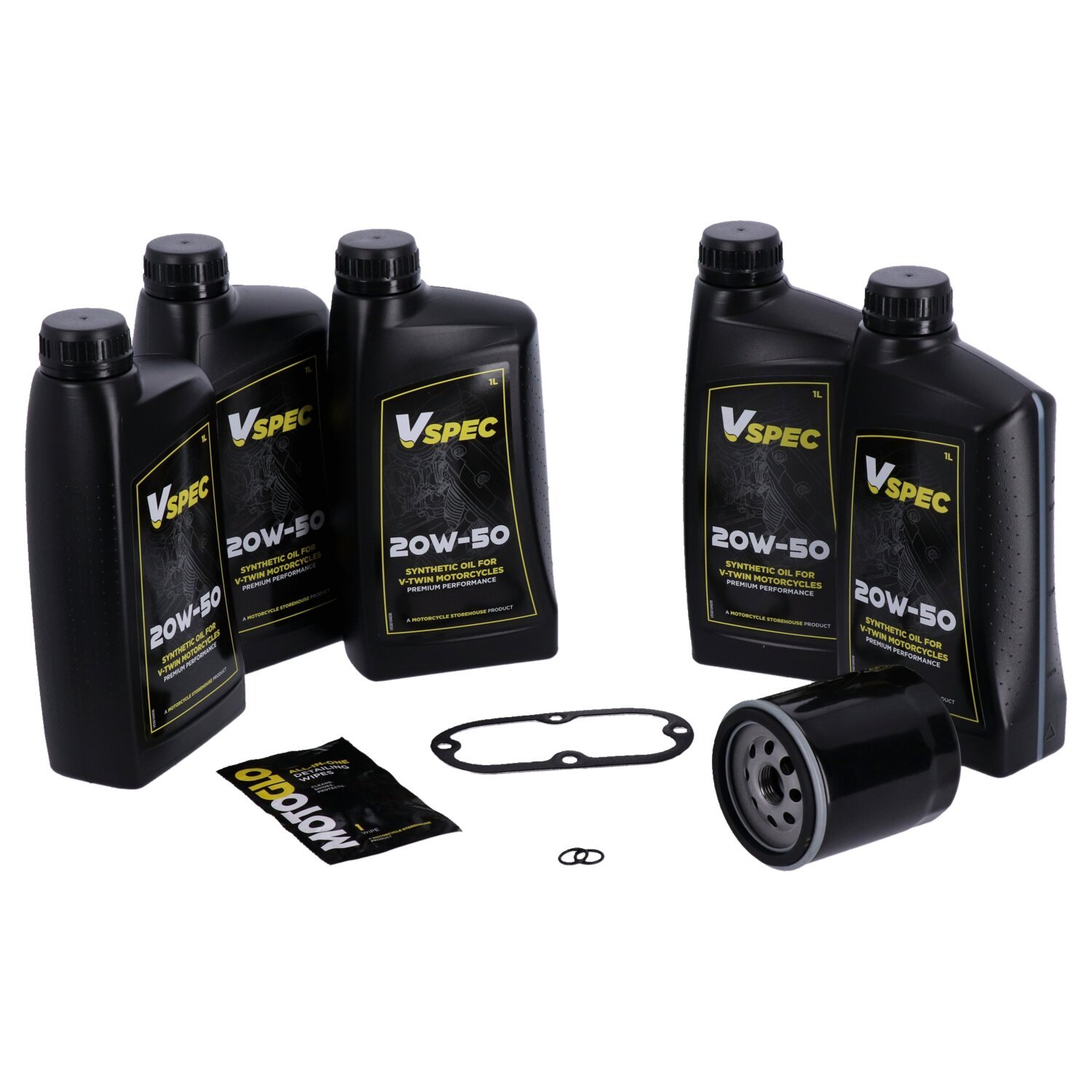 MCS Big Oil onderhoudsset 1999–2006 Softail / 1999–2005 Dyna, SAE 20W50 volsynthetisch, zwart
