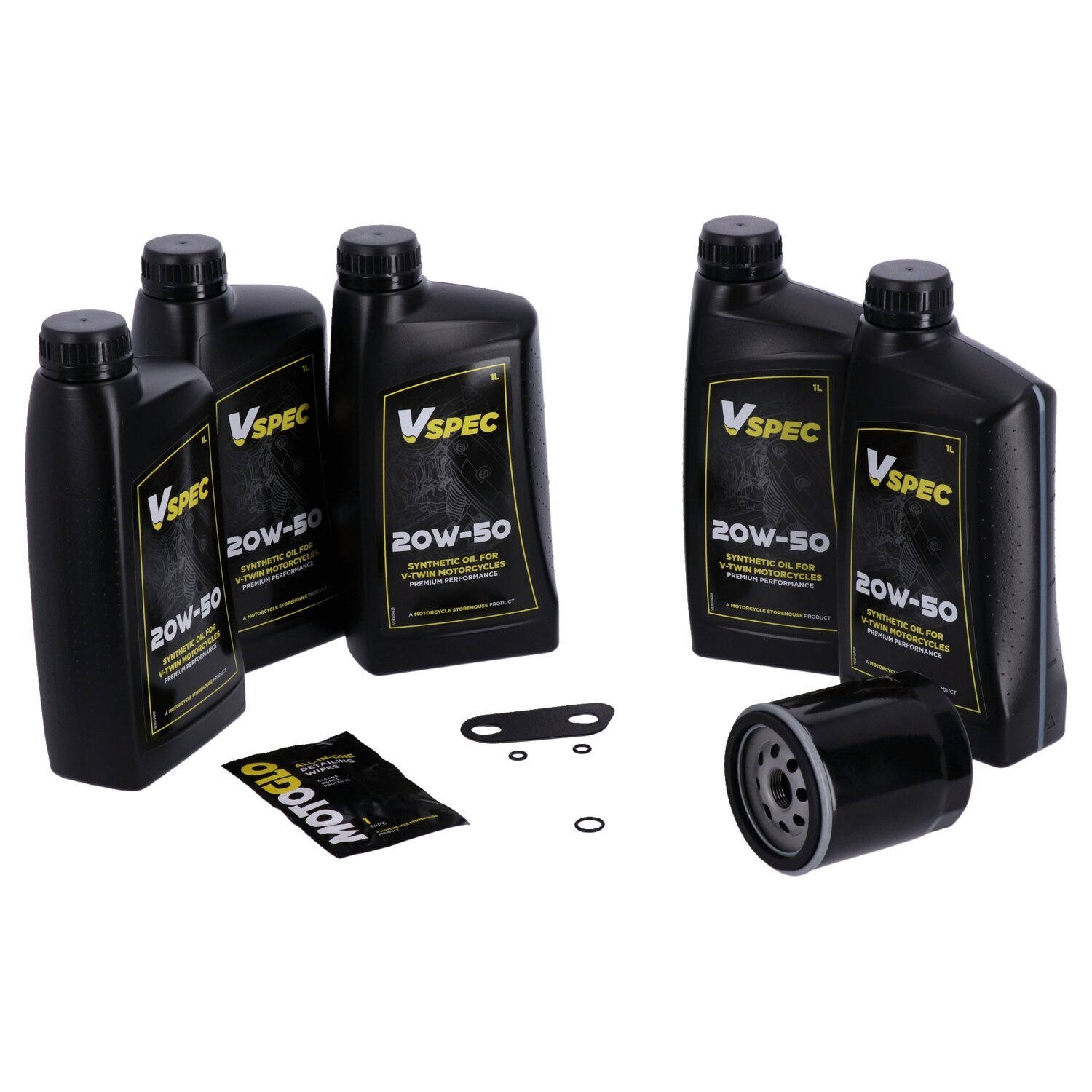 MCS Big Oil onderhoudsset 2004–2020 XL Sportster, SAE 20W50 volsynthetisch, zwart