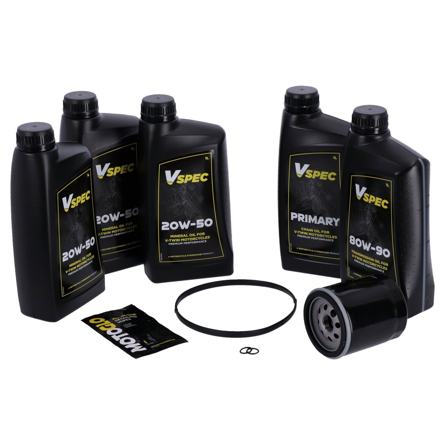 MCS Big Oil onderhoudsset 2006–2017 Dyna / 2007–2017 Softail, SAE 20W50 mineraal, zwart