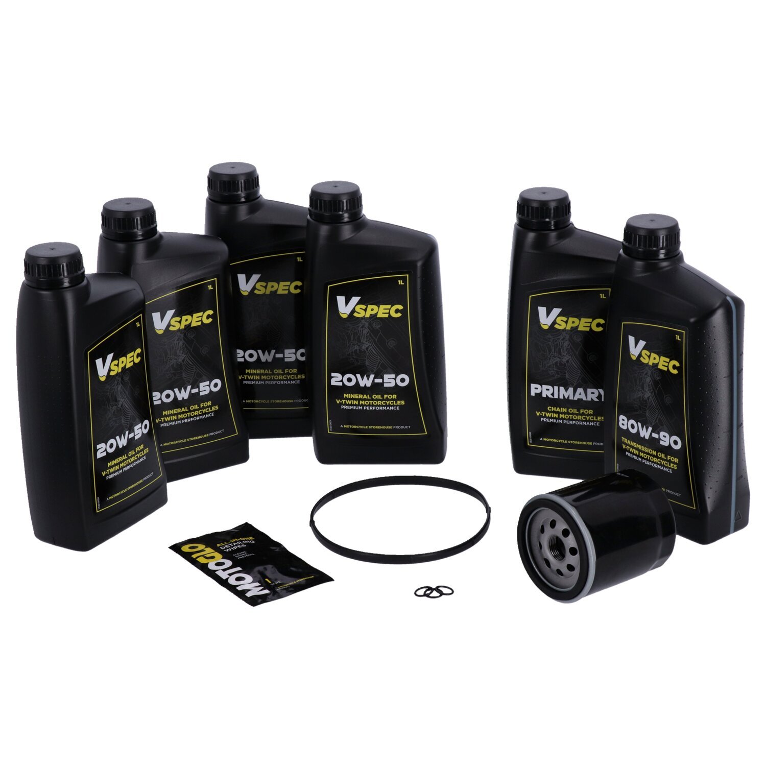 MCS Big Oil onderhoudsset 2007–2016 FLT/Touring / 2009–2016 Trike, SAE 20W50 mineraal, zwart