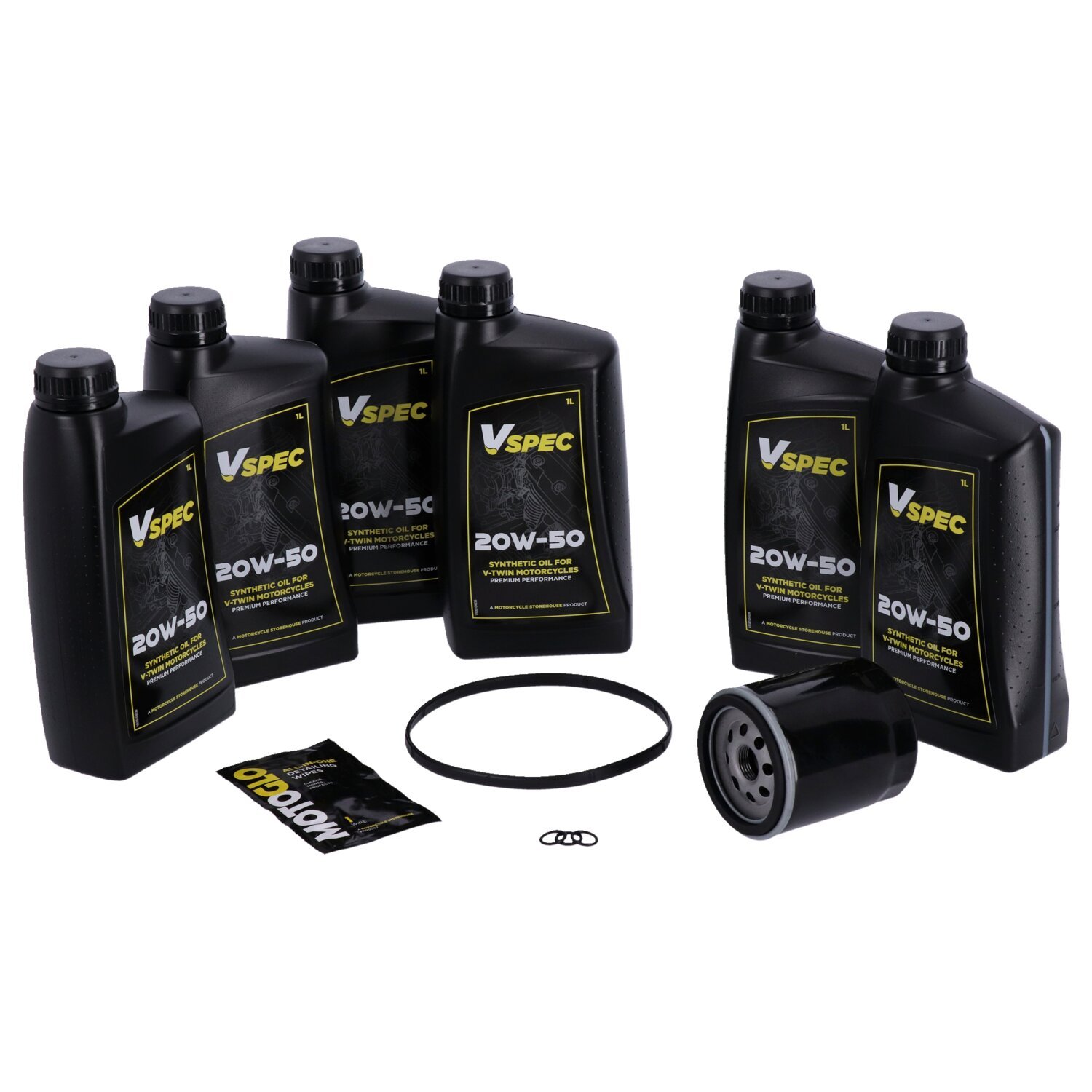 MCS Big Oil onderhoudsset 2007–2016 FLT/Touring / 2009–2016 Trike, SAE 20W50 volsynthetisch, zwart