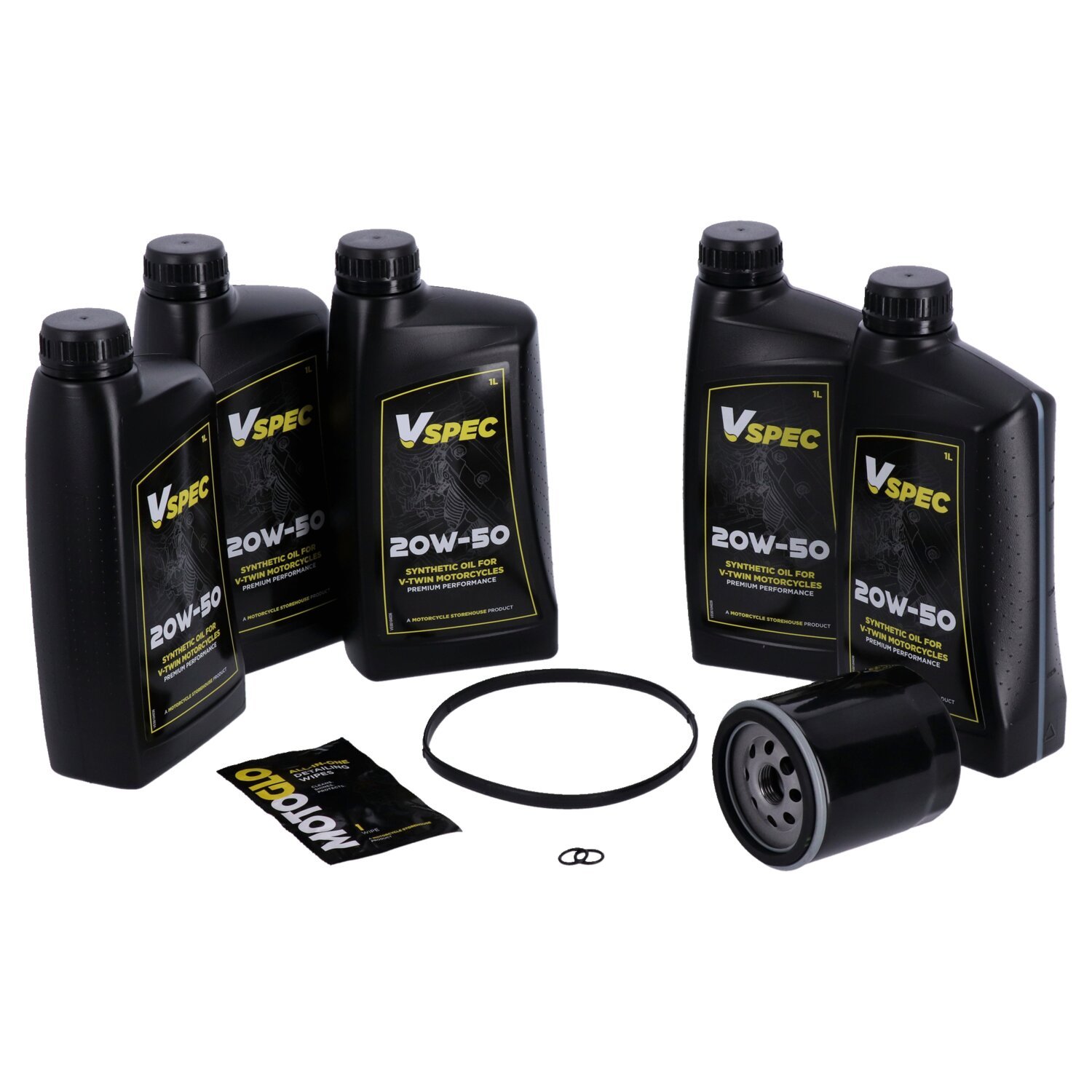MCS Big Oil onderhoudsset 2007–2017 Softail / 2006–2017 Dyna, SAE 20W50 volsynthetisch, zwart