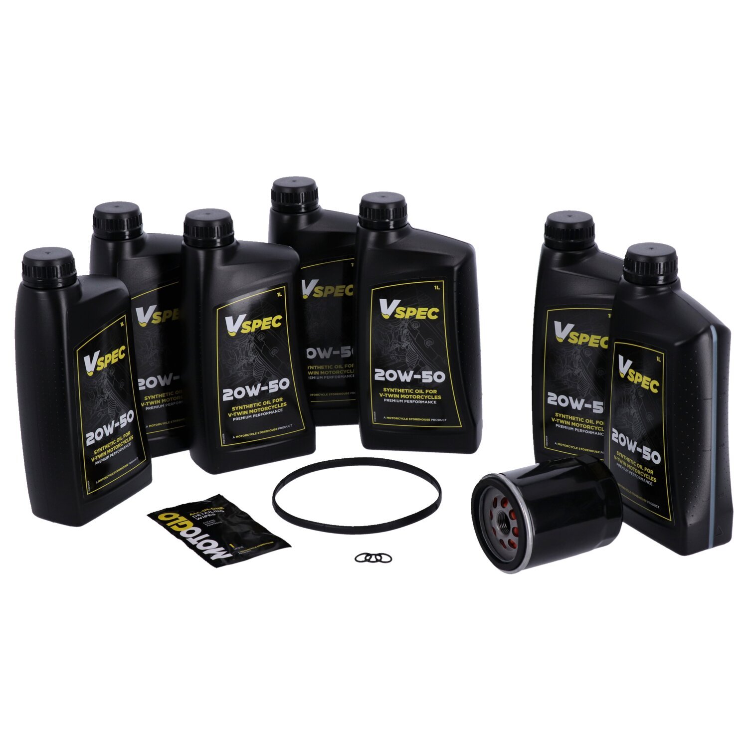 MCS Big Oil onderhoudsset 2017–2026 FLT/Touring / 2017–2026 Trikes, SAE 20W50 volsynthetisch, zwart