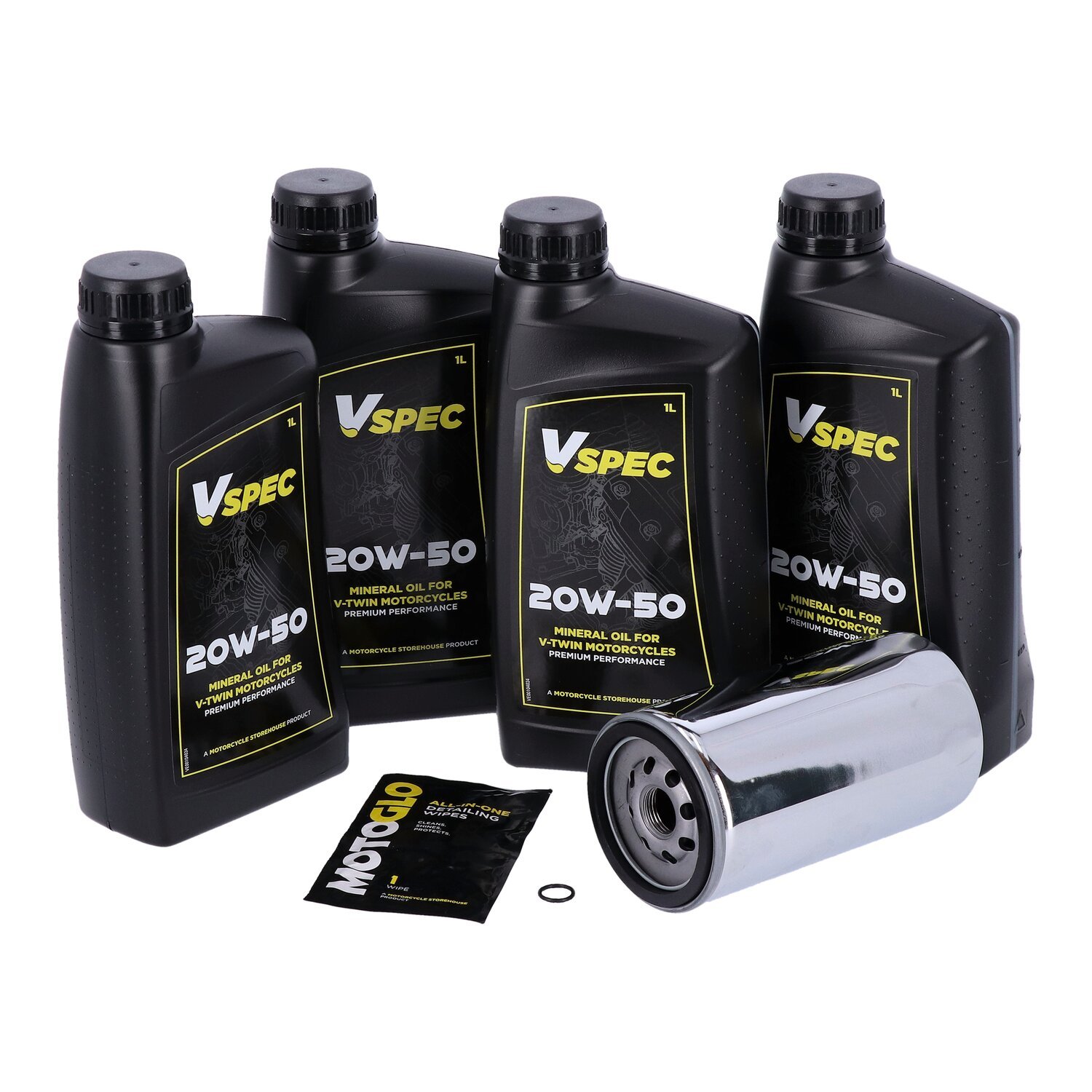 MCS motorolie-onderhoudsset 1991–1998 Dyna, SAE 20W50 mineraal, chroom