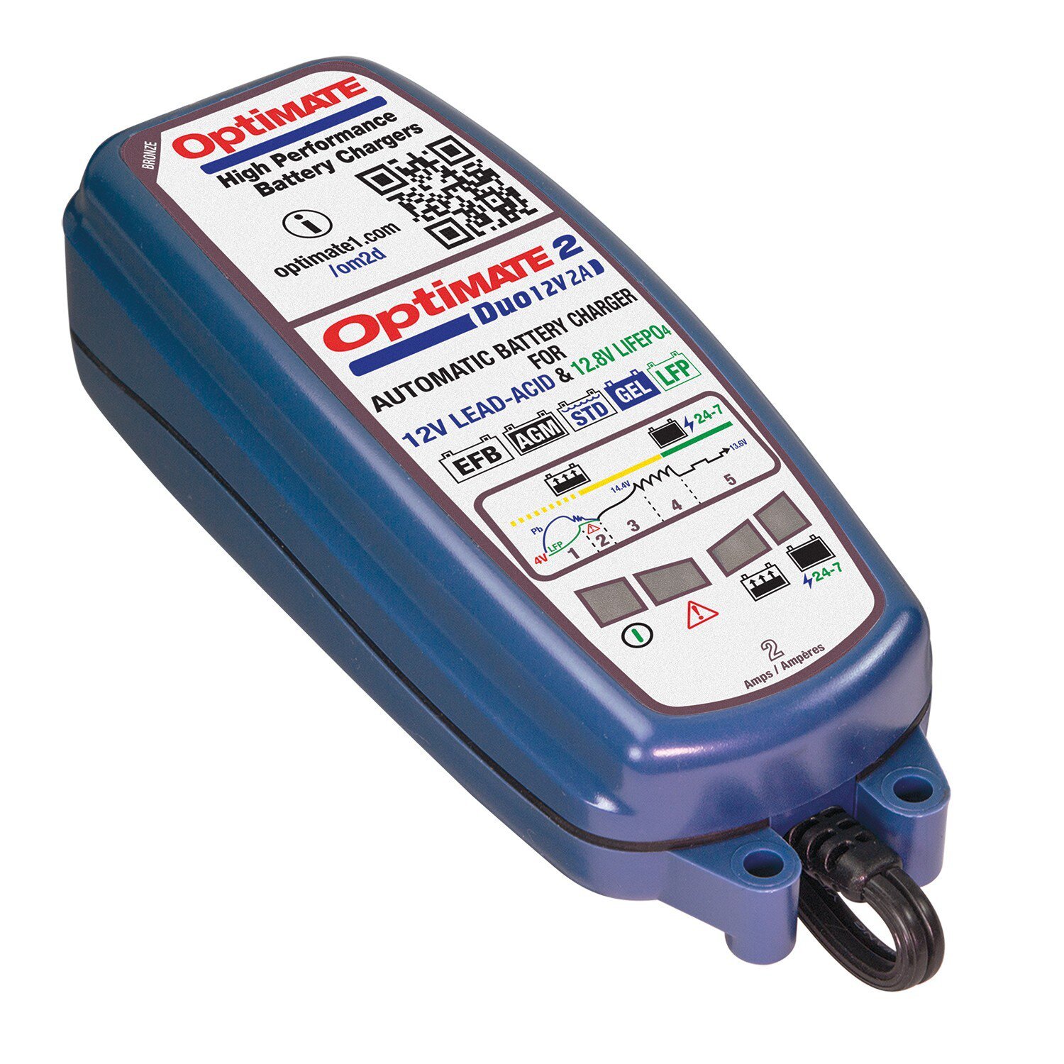 OptiMate 2 Duo acculader 12V / 12,8V 2A – brons – miniatuur 2