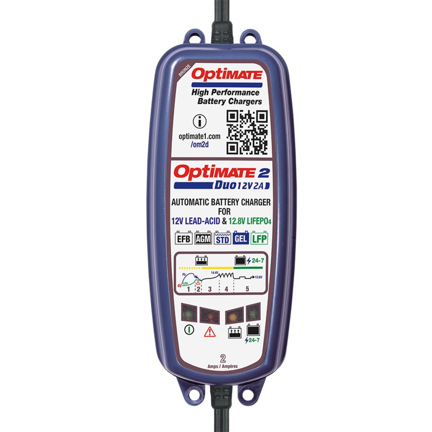 OptiMate 2 Duo acculader 12V / 12,8V 2A – brons – miniatuur 3