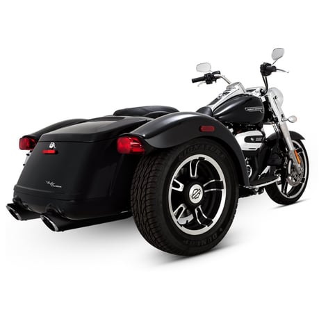 Vance & Hines Twin Slash Round 4-inch dempers Freewheeler – wrinkle black